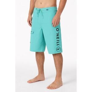 O'Neill Mens Santa Cruz Solid 2.0 Board Shorts Size 33 Turquoise Blue NWT